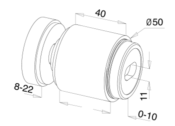 Glass Connectors - Model 4100 CAD Drawing